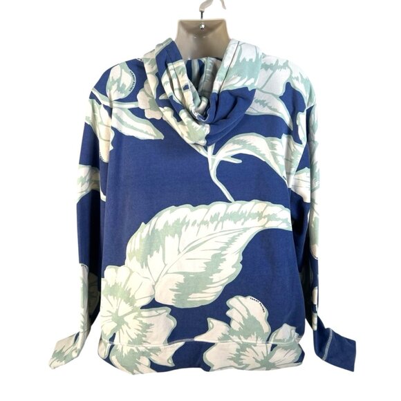 Tommy Hilfiger Floral Pullover Hoodie Sweatshirt Blue White XXL/TTG - Picture 3 of 6